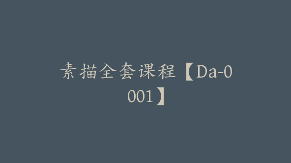 素描全套课程【Da-0001】