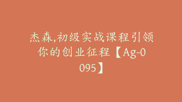 杰森,初级实战课程引领你的创业征程【Ag-0095】