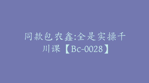 同款包农鑫:全是实操千川课【Bc-0028】