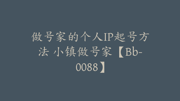 做号家的个人IP起号方法 小镇做号家【Bb-0088】