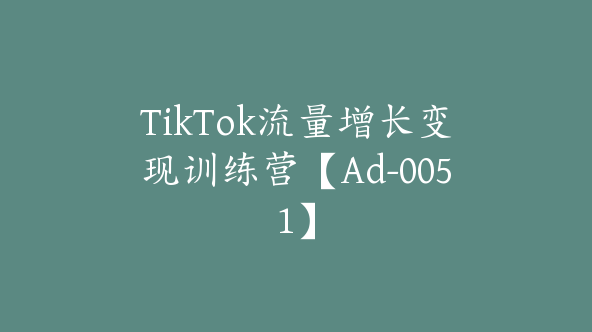 TikTok流量增长变现训练营【Ad-0051】
