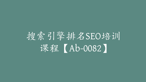 搜索引擎排名SEO培训课程【Ab-0082】